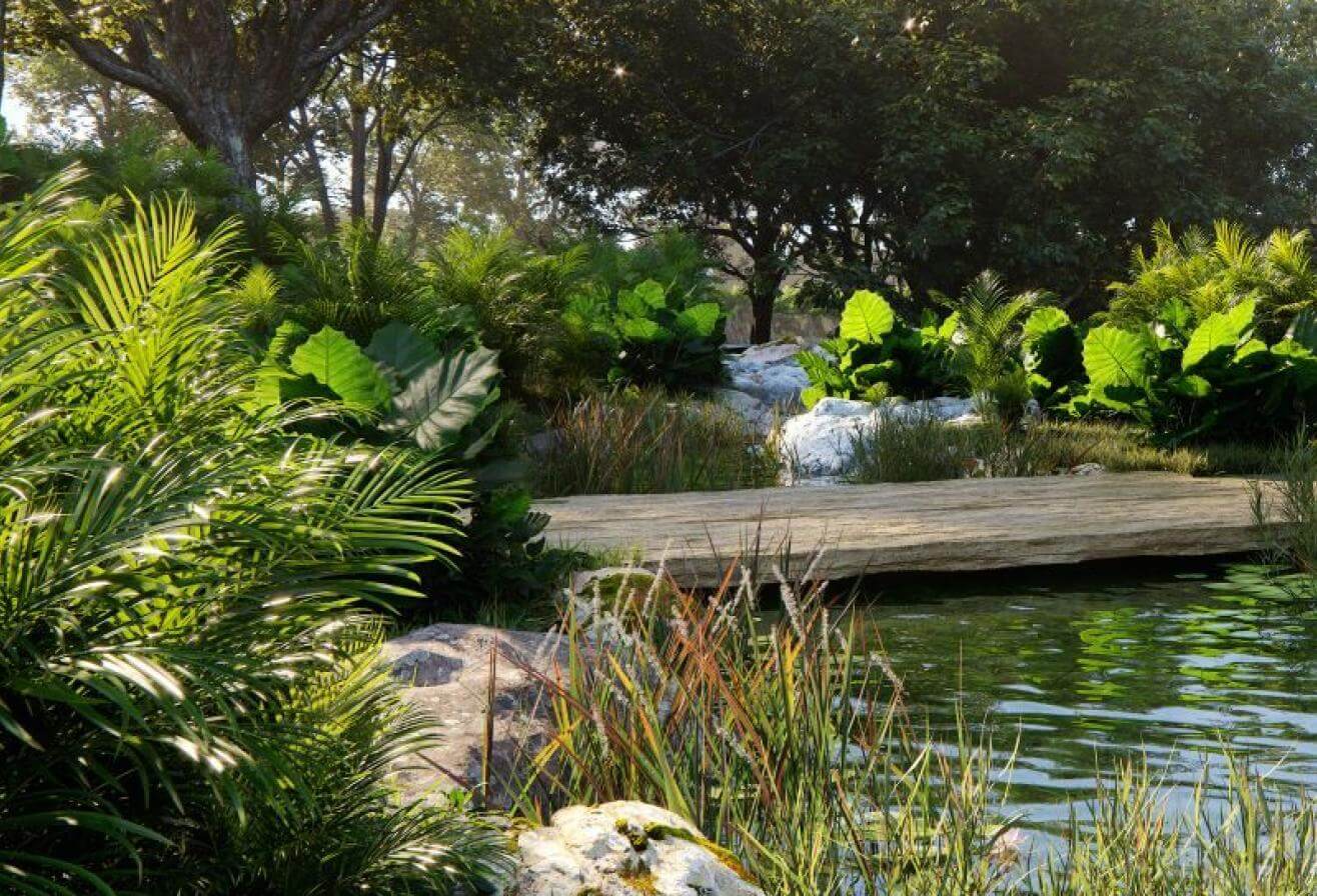 La rivière des loutres au parc animalier immersif Parrot World